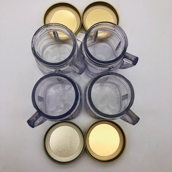 Vtg Osterizer Mini-Blend & Store Plastic Containers Set Of 4 Half Pint Metal Lid - Picture 8 of 9